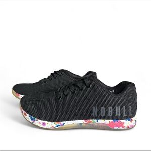 NOBULL Women's Black Sneakers with Floral Sole